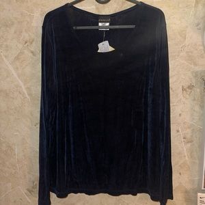 NWT Citiknit QVC Style Black Long Sleeve Top